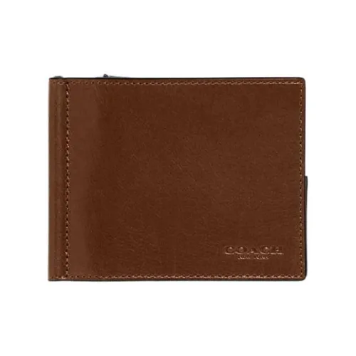 COACH Кошелек из коровьей кожи Мужской Темно-коричневый