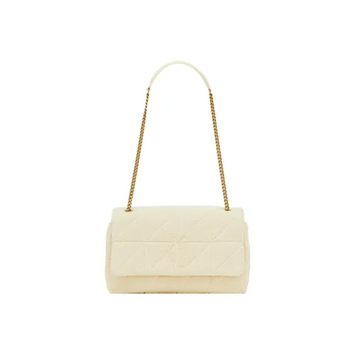 SAINT LAURENT Сумка с цепочкой из ткани и коровьей кожи сумка через плечо женская белая