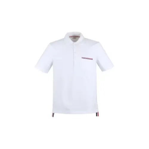 THOM BROWNE Белая Мужская Рубашка Поло