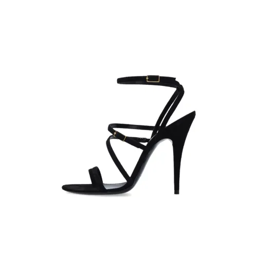 SAINT LAURENT One Ремень Сандалии 11 см Женские Черные