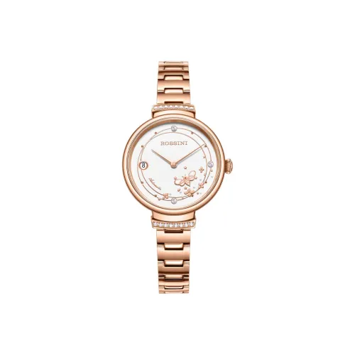 ROSSINI Classic Beauty Collection Механические часы из нержавеющей стали с ремешком женские часы белый циферблат