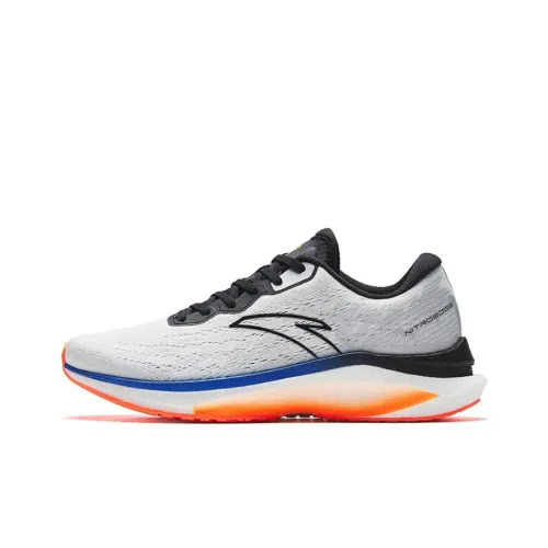 ANTA Амортизирующие подошва Устойчивая к истиранию Низкий топ Повседневные Беговые кроссовки Мужские Белый Черный