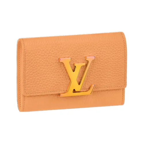 LOUIS VUITTON Capucines Taurillon Коровья кожа Capson Кошелек Женские Абрикос Апельсин