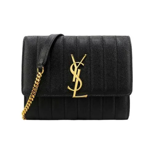 SAINT LAURENT Сумка через плечо из коровьей кожи женская черная