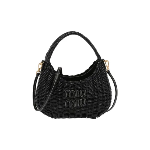 MIU MIU Прутья ивы Сумка-хобо Сумка через плечо Сумка Женская Черная