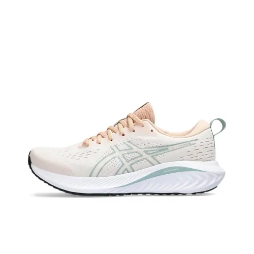 Asics Гель Excite 10 Устойчивый к истиранию Дышащий Низкий Топ Спринт Городской Коммутирование Беговые кроссовки Женские Светло-коричневый Зеленый