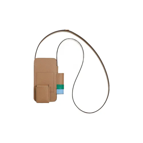 HERMES Hermèsway Epsom Телячья кожа Сумка через плечо Чехол для телефона Женские Masala Чайный коричневый