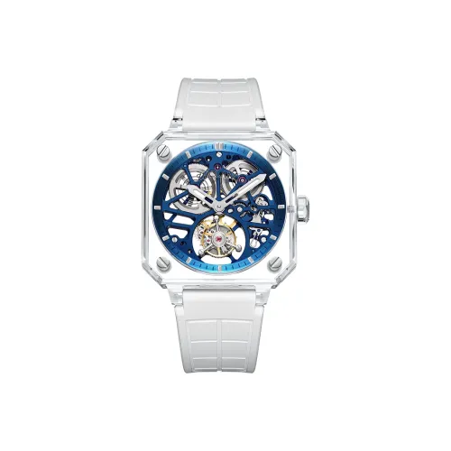 ZBIOLAND Автоматический механический механизм резиновый ремешок унисекс циферблат с черепом