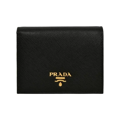 PRADA Телячья кожа Кошелек Маленький Женский Черный