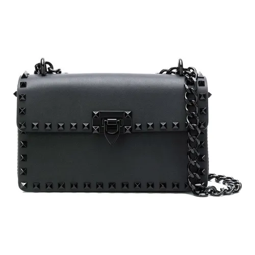 Valentino Кожа Курьерская Сумка Сумка через плечо Стандартная Женская Черная