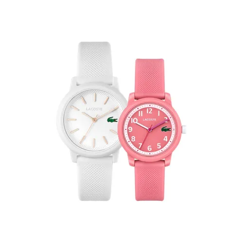 LACOSTE 12,12 Collection Женские часы Кварцевый механизм Силиконовый ремешок 36 мм Белый циферблат 2001211+2030040