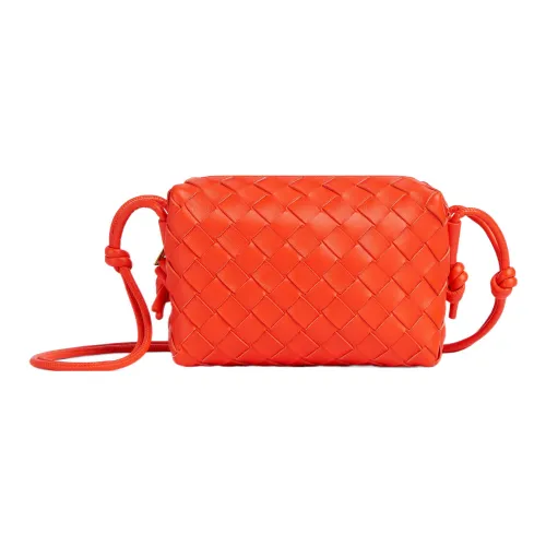 Bottega Veneta Loop Овчина Сумка через плечо Сумка на плечо Женская Оранжевая