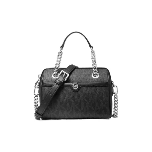 MICHAEL KORS MK Blaire Холст и Кожа Сумка через плечо Маленькая Женская Черная и Серая