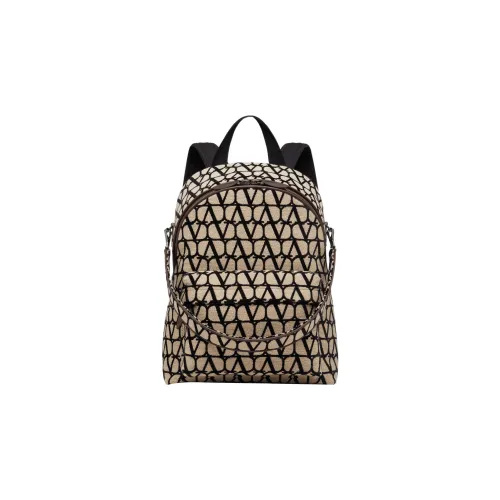 Valentino Garavani Кожа Рюкзак Стандартный Мужской Бежевый Черный