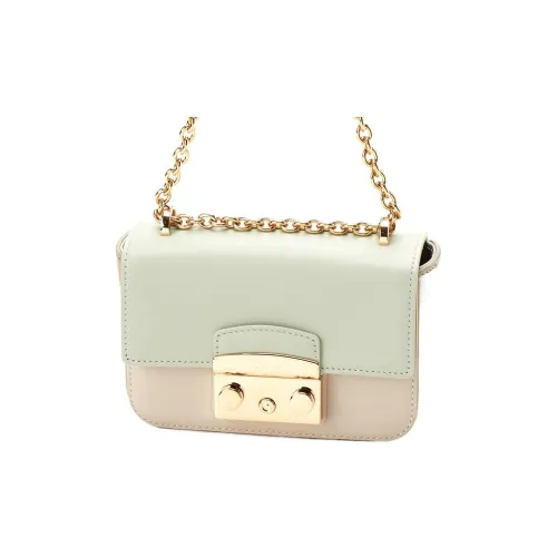 Furla Metropolis Collection Телячья кожа Сумка через плечо Мини Женская Зеленая