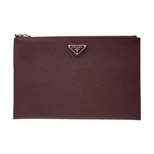 PRADA Клатч из коровьей кожи стандартный мужской темно-красный
