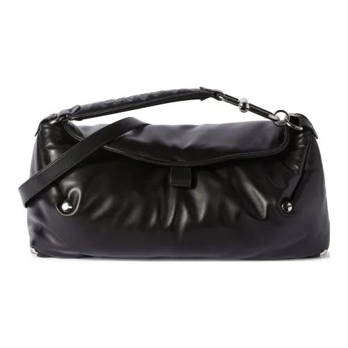 OFF Белый Кожа Сумка через плечо Женская Однотонная Черная