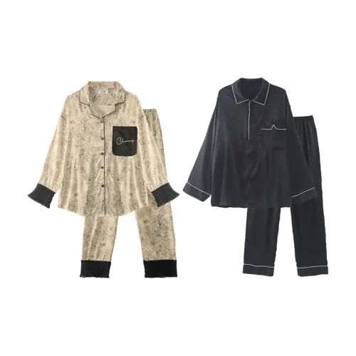 Chun Xi Хаки/черный Унисекс Пижамные комплекты
