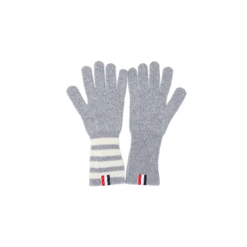 THOM BROWNE Вязаные перчатки из шерсти/кашемира, серые, мужские
