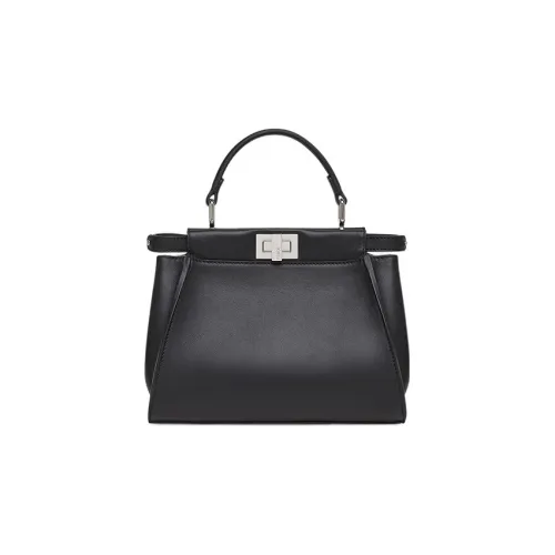 FENDI Peekaboo Сумка через плечо из телячьей кожи мини-сумка для женщин черная