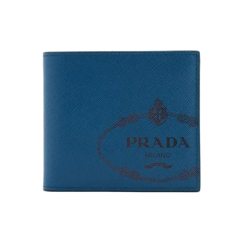 PRADA Мужской кошелек из кожи цвет индиго