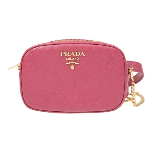 PRADA Сумка через плечо из коровьей кожи бананка стандартная женская розовая