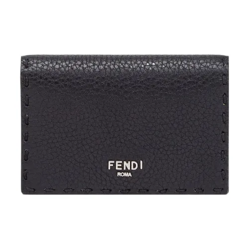FENDI Кошелек из телячьей кожи держатель для карт мужской черный