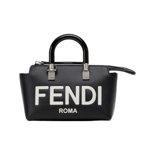 FENDI Телячья кожа Бостон Сумка Сумка Сумка через плечо Сумка через плечо Мини Женская Черная