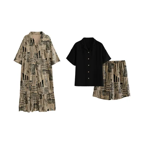 Chun Xi Хаки/черный Унисекс Пижамные комплекты