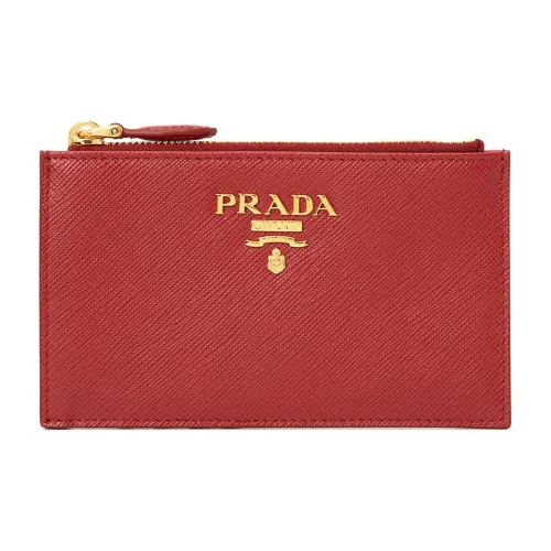 PRADA Кошелек из кожи держатель для карт женский красный