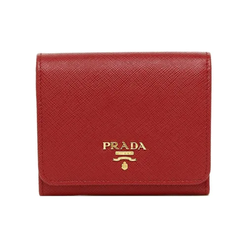 PRADA Кошелек из коровьей кожи стандартный женский красный