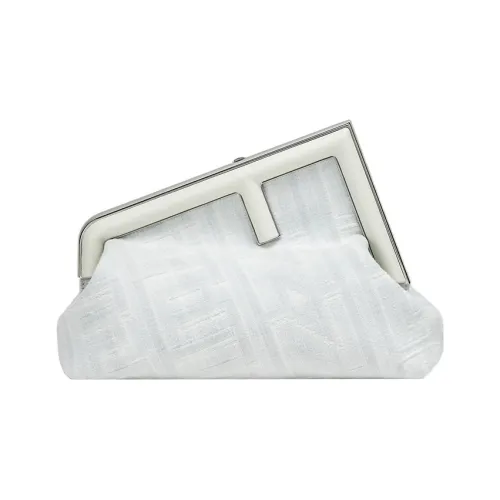 FENDI Marc Jacobs Collaboration Sheepskin One Shoulder Crossbody Clutch Regular Women's White