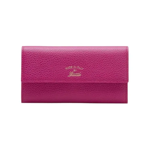 GUCCI Кошелек из коровьей кожи женский розовый красный