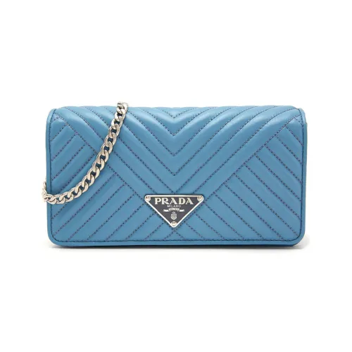 PRADA Сумка через плечо из коровьей кожи женская синяя