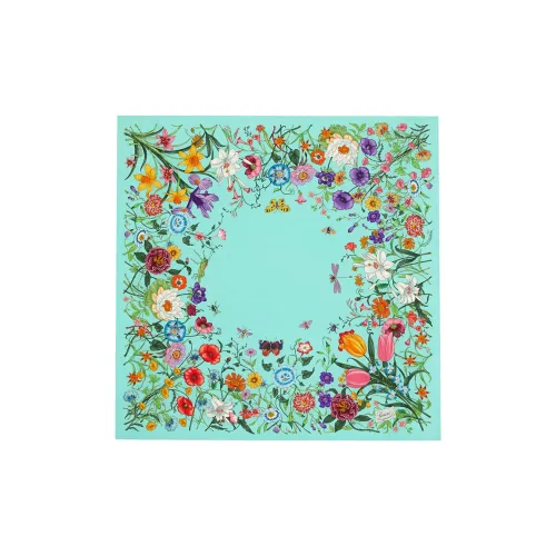 GUCCI Шелковые шарфы Женские Синий