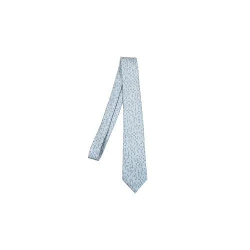 HERMES Шелковые галстуки Светло-синий Мужской