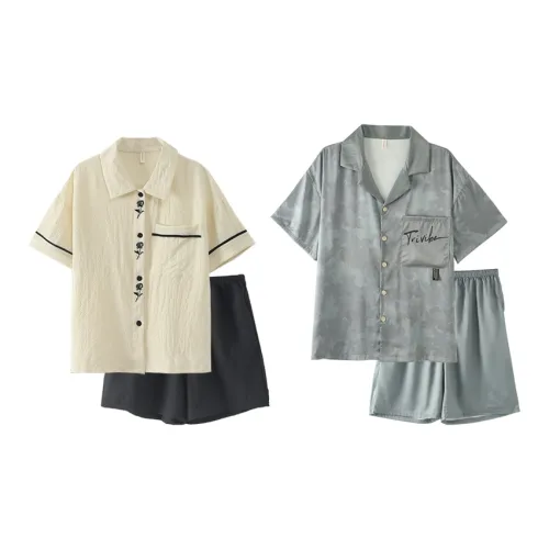 Chun Xi Экрю/Серый Унисекс Пижамные комплекты