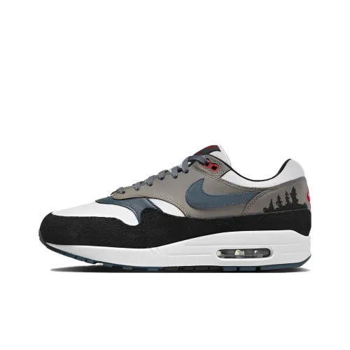 Nike Air Max 1 Prm 'Escape' Устойчивый к истиранию Низкий Топ Повседневная обувь Унисекс Серый Белый Черный
