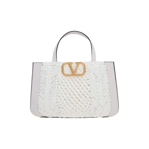 Valentino Vlogo Raffia Текстурированная Телячья Кожа Сумка через плечо Сумка Маленькая Женская Белая