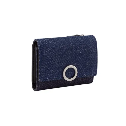 BVLGARI Clip Бумажник Тройного Сложения Внутренняя Отделка Из Кожи Наппа Черного Цвета