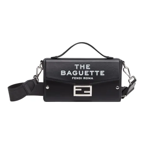 FENDI Marc Jacobs Collaboration Baguette Телячья кожа Сумка через плечо Сумка Обычный Мужской Черный