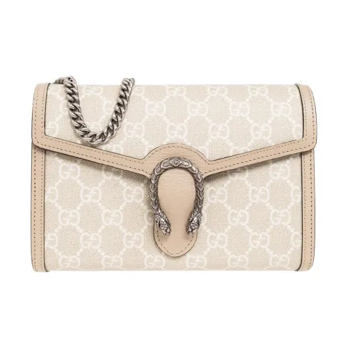 GUCCI Dionysus Кожаная отделка Сумка с цепочкой Кошелек Сумка через плечо Сумка на плечо Женская Бежево-желтая