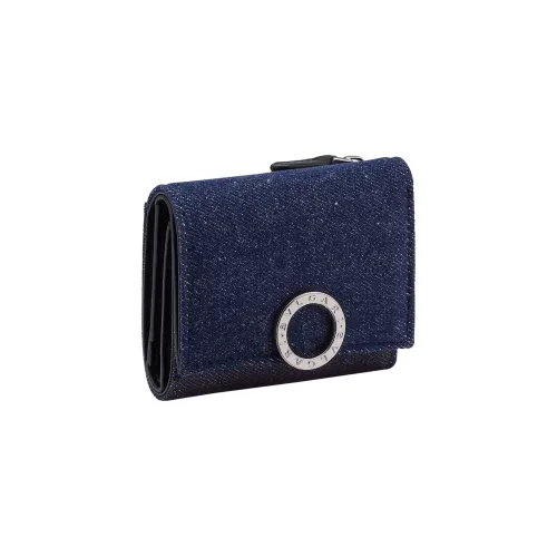 BVLGARI Clip Бумажник Тройного Сложения Внутренняя Отделка Из Кожи Наппа Черного Цвета