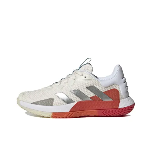 Adidas Solematch Control SOL Match Control Противоскользящие Устойчивые к истиранию Низкий Топ Кроссовки для тенниса Женские Бежевый Серебряный