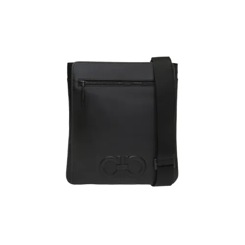 FERRAGAMO Кожа Клатч Сумка через плечо Мужская Черная