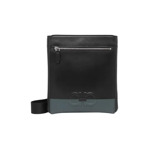 FERRAGAMO Кожа Сумка через плечо Мужская Черная Зеленая