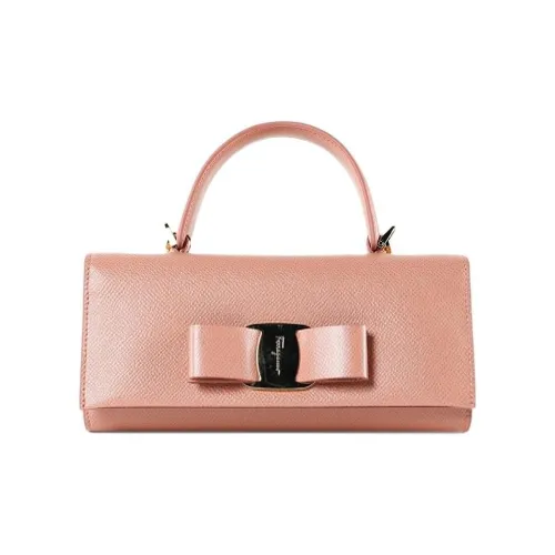 FERRAGAMO Коровья кожа Портативная Сумка через плечо Маленькая Женская Сумка Персиково-розовый