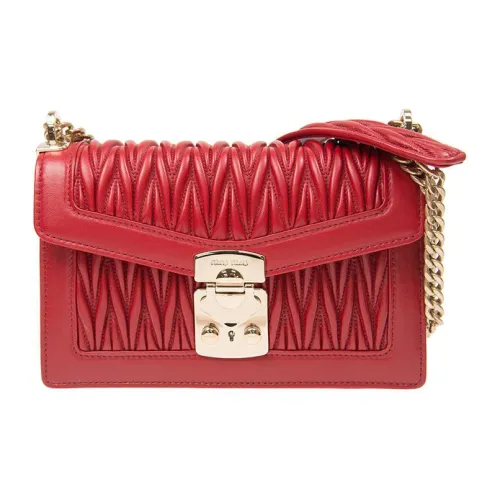 MIU MIU Sheepskin Сумка через плечо Женская Красная