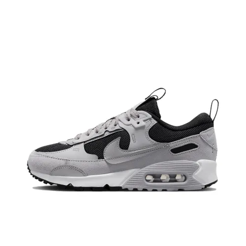 Nike Air Max 90 Futura Устойчивый к истиранию Дышащий Низкий Топ Повседневная обувь Женская Серый Черный