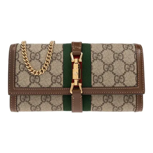 GUCCI Jackie 1961 Холст с кожей WOC Сумка с цепочкой Сумка через плечо Маленькая Женская Эбеновый